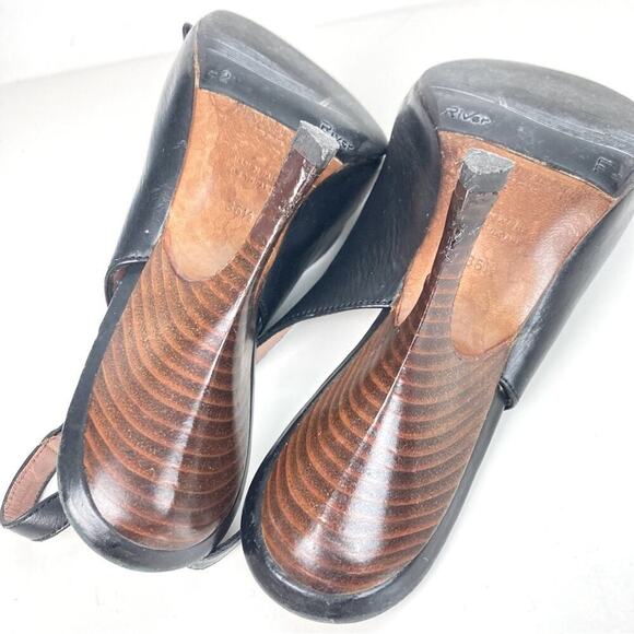 YVES SAINT LAURENT Black Leather Sling Back Heels - Size 36.5 - Picture 11 of 14